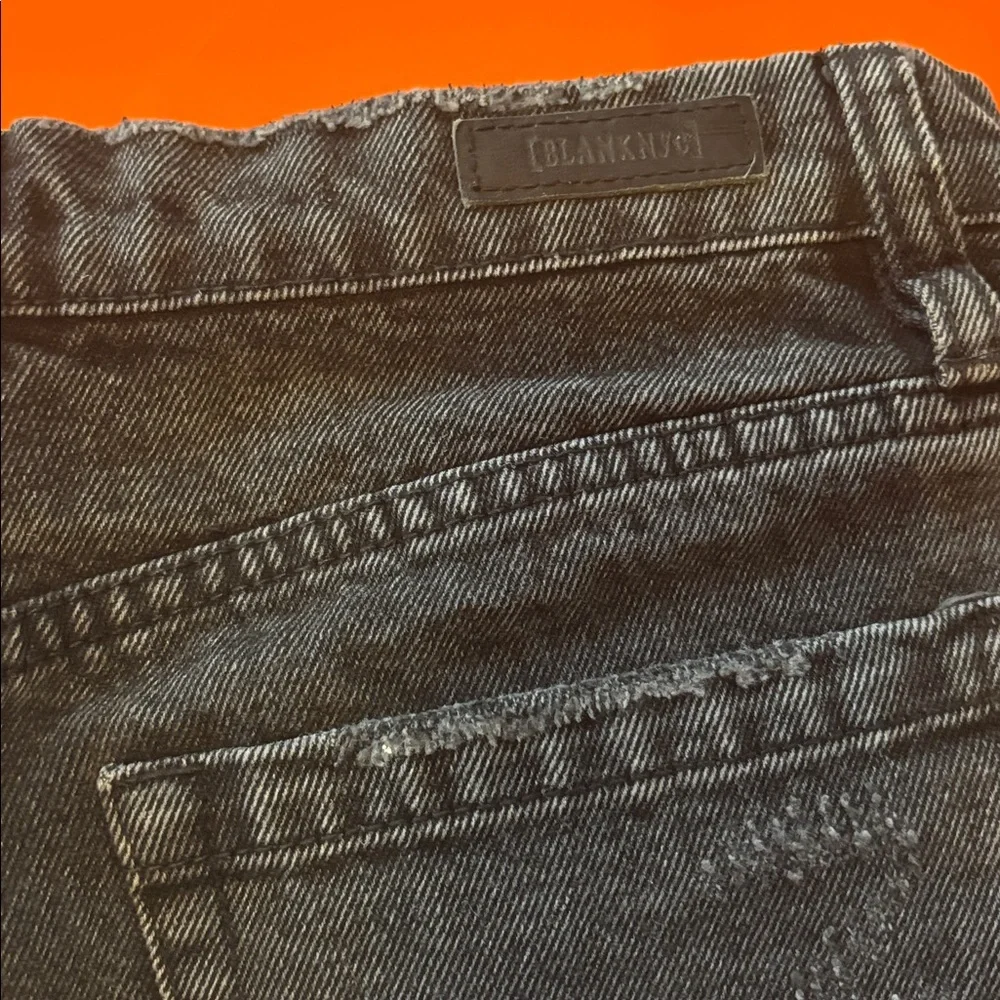 Blank NYC Black Frayed Denim Jean Shorts size 25